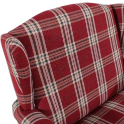Big Ohrensessel in Rot kariert - Matieu