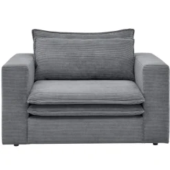 Big Sessel aus Cord in Anthrazit - Ruffos