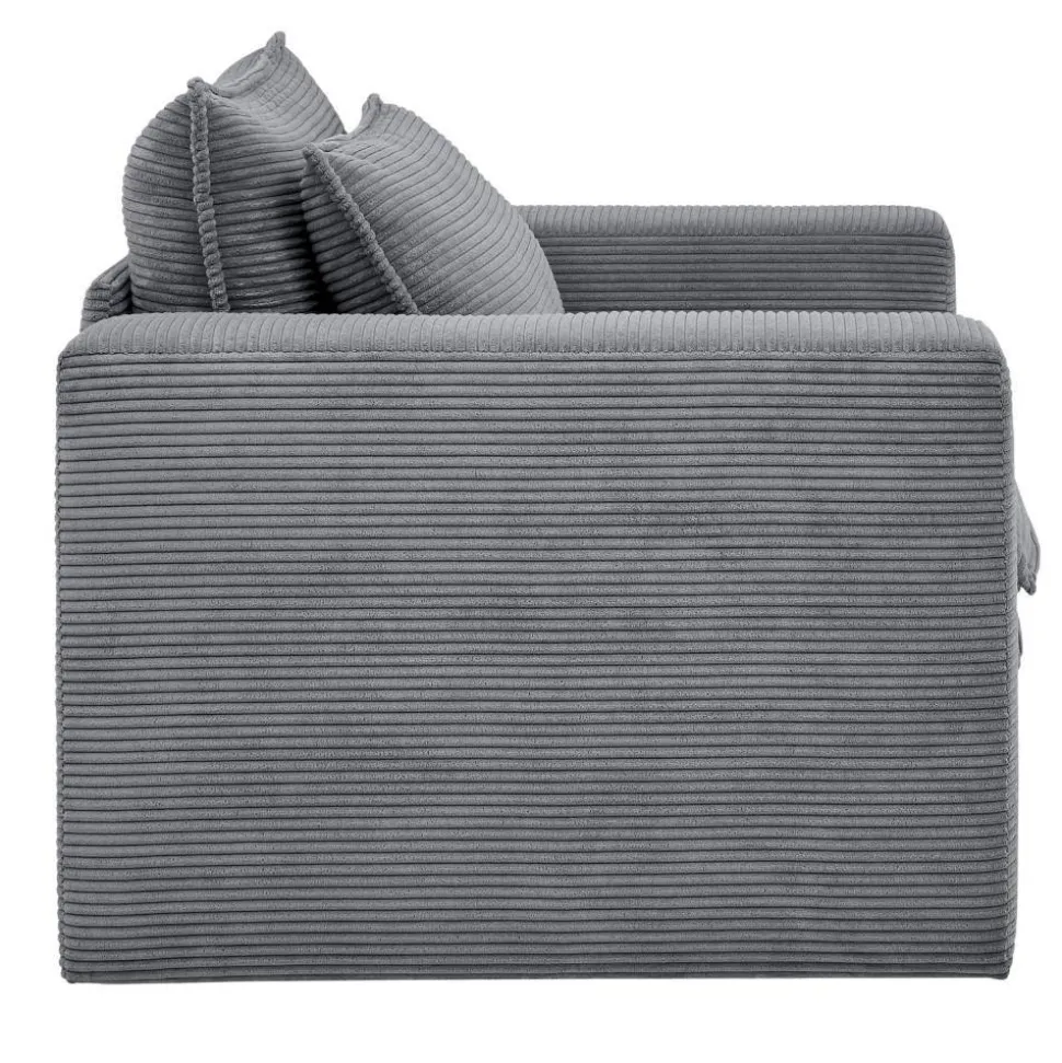 Big Sessel aus Cord in Anthrazit - Ruffos