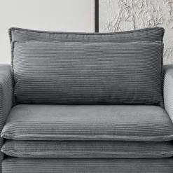 Big Sessel aus Cord in Anthrazit - Ruffos