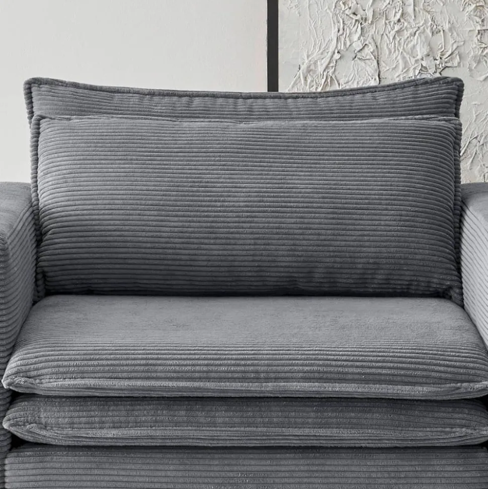 Big Sessel aus Cord in Anthrazit - Ruffos