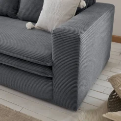 Big Sessel aus Cord in Anthrazit - Ruffos