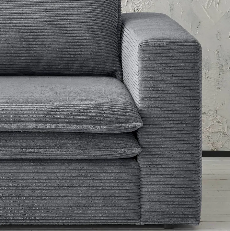 Big Sessel aus Cord in Anthrazit - Ruffos