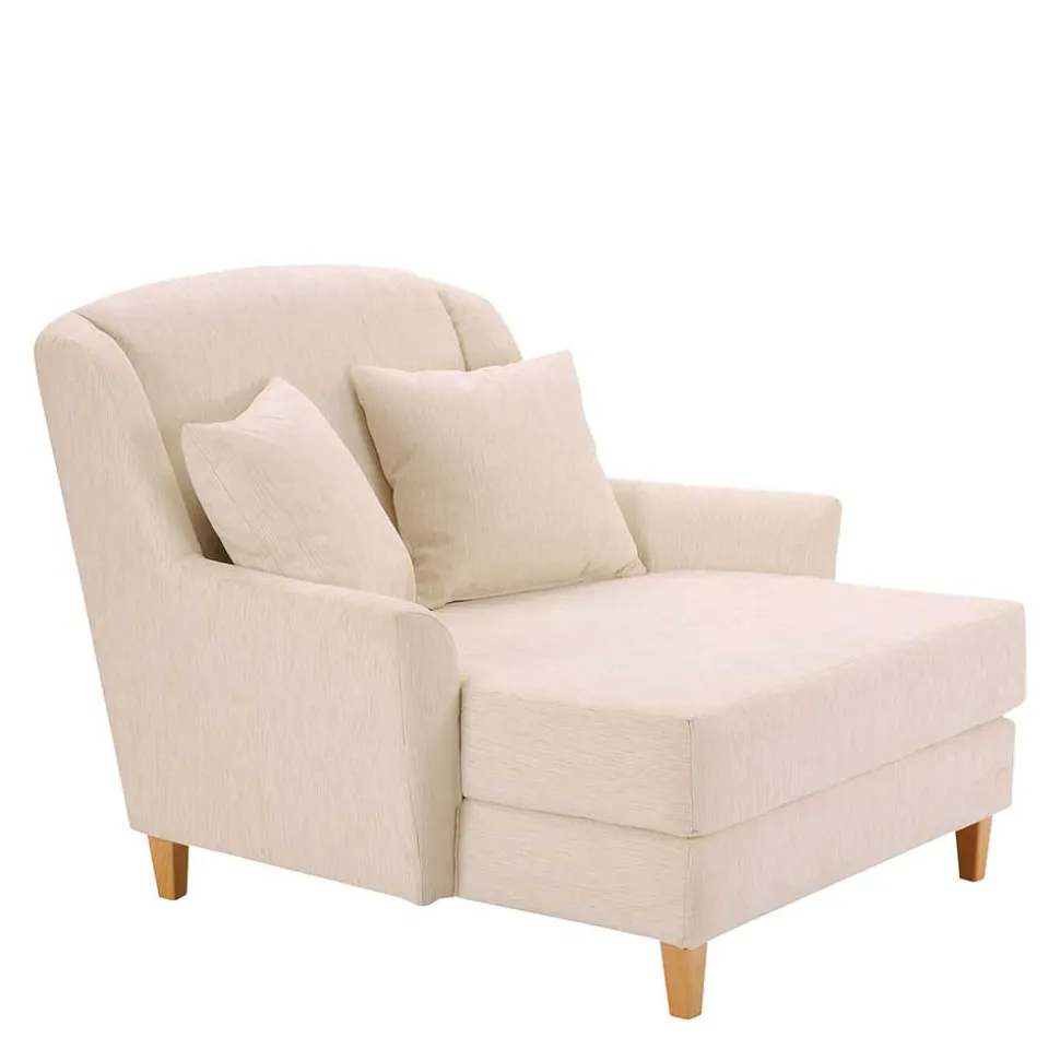 Big Sessel in Creme Webstoff - Bergion