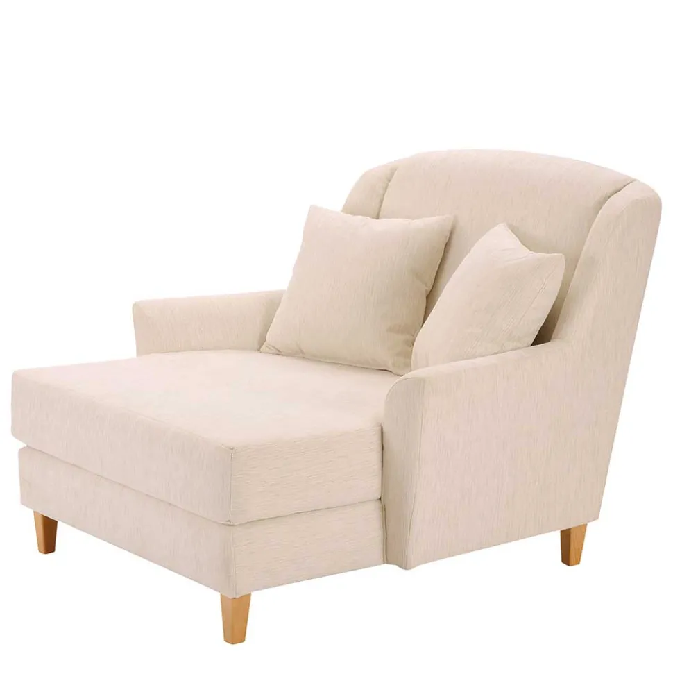 Big Sessel in Creme Webstoff - Bergion