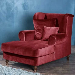 Big Sessel in Rot Samtvelours - Simple