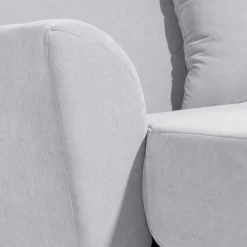 Big Wohnzimmersessel in Silbergrau Velours - Ortomola