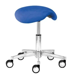 Blauer Arbeitshocker mit Sattel Sitz - Lago