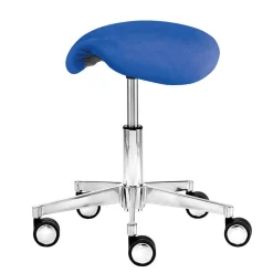 Blauer Arbeitshocker mit Sattel Sitz - Lago