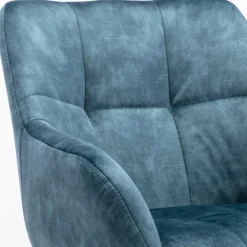 Blauer Armlehnenstuhl aus Velours - Paleara (2er Set)
