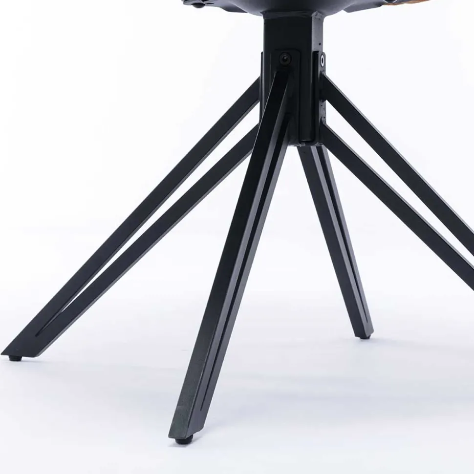 Blauer Armlehnenstuhl aus Velours - Paleara (2er Set)