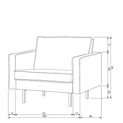Blauer Samt-Sessel Cumagon im Retrostil