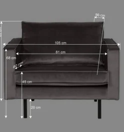 Blauer Samt-Sessel Cumagon im Retrostil