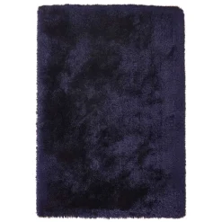 Blauer Teppich mit 8 cm Hochflor - Vynna