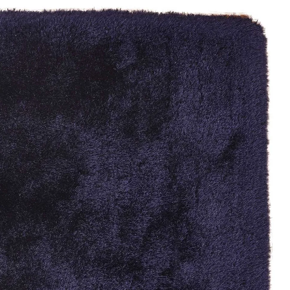 Blauer Teppich mit 8 cm Hochflor - Vynna