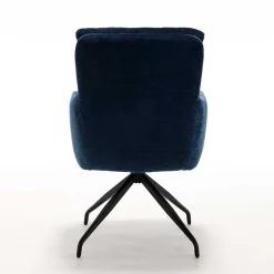 Blauer Tischsessel mit Chenillebezug - Catrizia (2er Set)