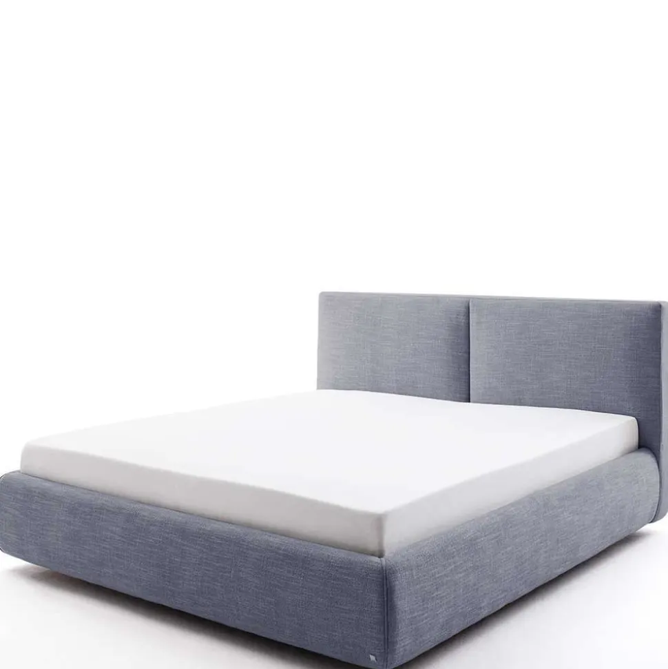 Blaues Polsterbett komplett mit Matratzen TTF - Sunset