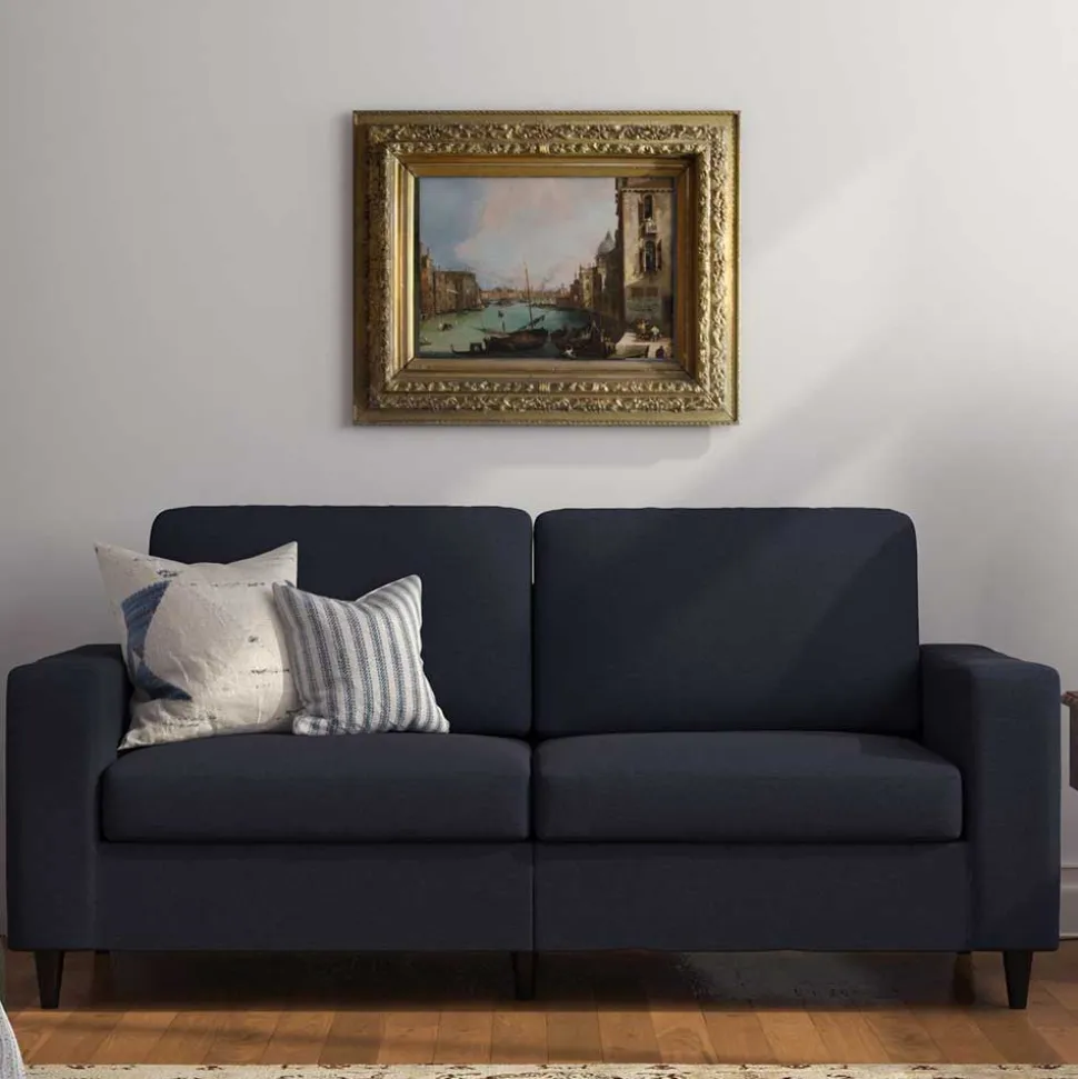 Blaues Retrosofa 190 cm breit - Camiri