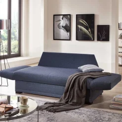 Blaues Schlafsofa mit verstellbaren Armlehnen - Lash
