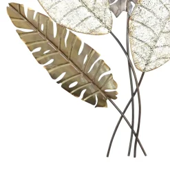 Blätter Wanddekoration in Gold Silber Grau - Kito