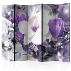 Blumen Foto Paravent in Lila Weiß - Etresk