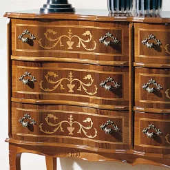 Bodenfreie Kommode mit 6 Schubladen Agosto im Barock Stil