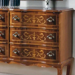 Bodenfreie Kommode mit 6 Schubladen Agosto im Barock Stil