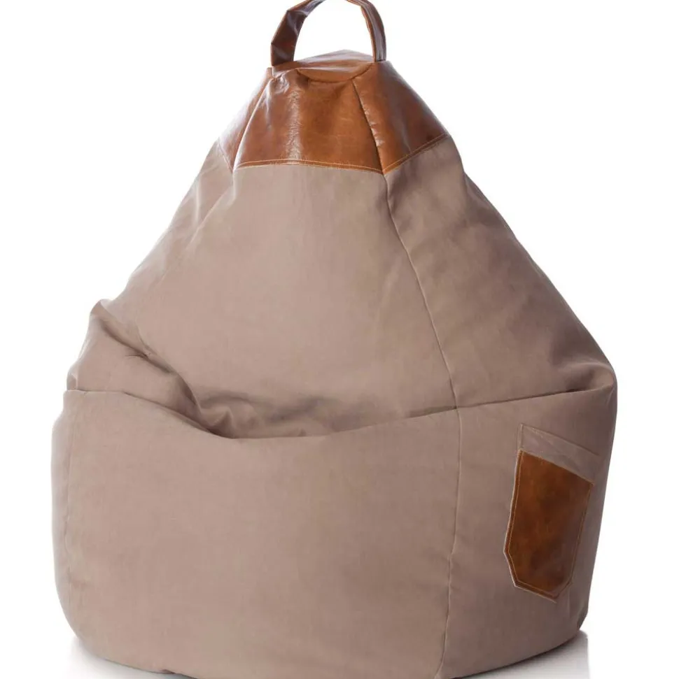 Bodenkissen Sitzsack Joshua in Sand und Beige