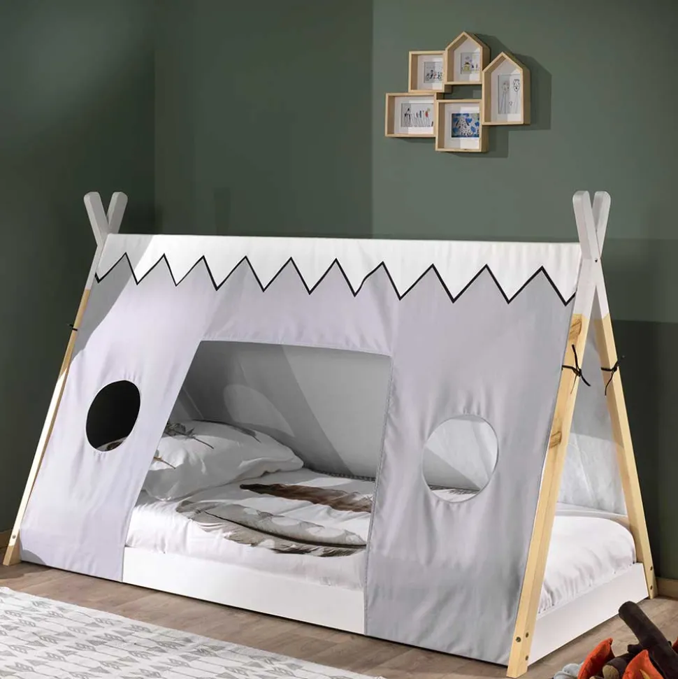 Bodentiefes Bett für Kinder in Zeltoptik - Nitrino