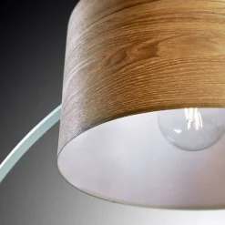 Bogenleuchte mit Holzfurnier Schirm - Nango