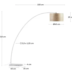 Bogenleuchte mit Holzfurnier Schirm - Nango