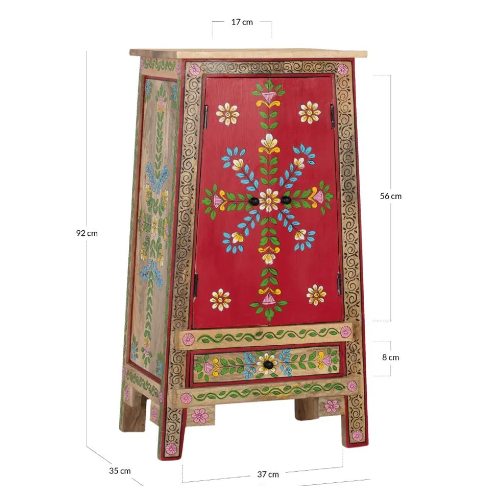 Boho Kommode mit Blumen Dekor im Folklore Style - Gionala