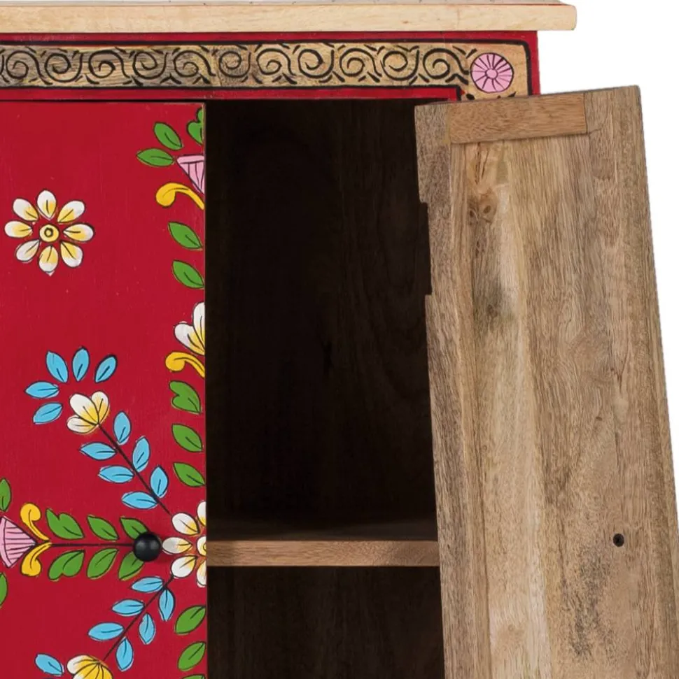 Boho Kommode mit Blumen Dekor im Folklore Style - Gionala
