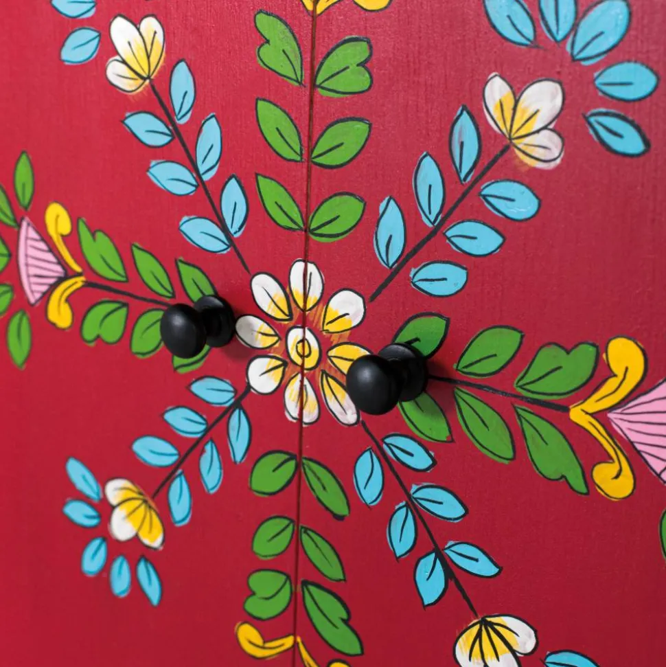 Boho Kommode mit Blumen Dekor im Folklore Style - Gionala