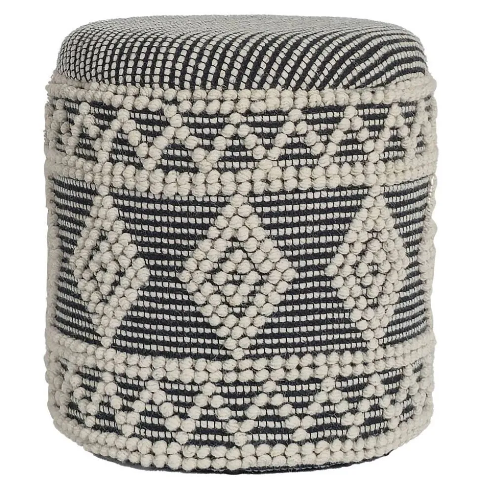 Boho Polsterhocker aus Wolle Webstoff - Fiodor