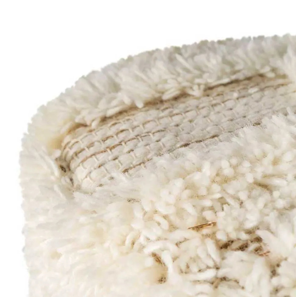 Boho Sitzhocker in Cremeweiß - Gloria