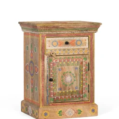 Boho Style Nachtschrank aus Mangoholz - Klapan