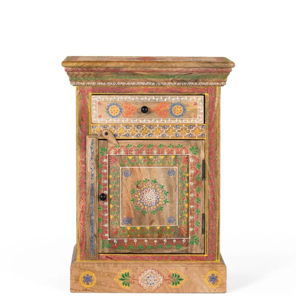Boho Style Nachtschrank aus Mangoholz - Klapan