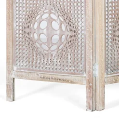 Boho Style Paravent in Antikweiß - Siao