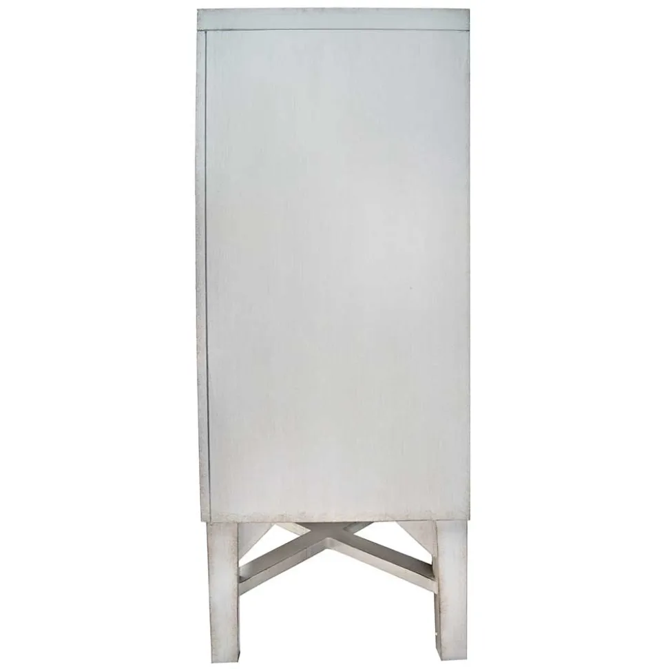 Boho Türen-Kommode in Antikweiß - Anice