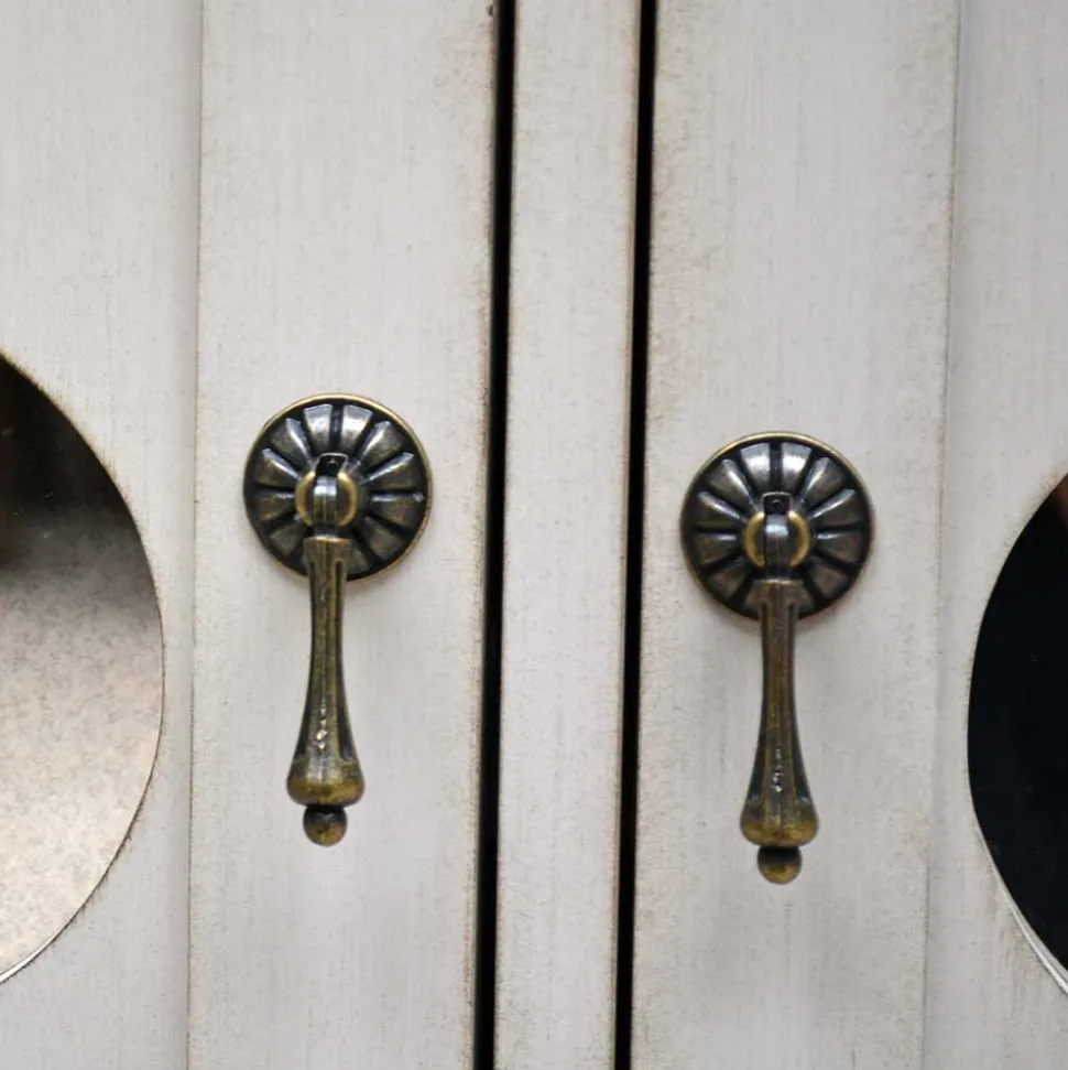 Boho Türen-Kommode in Antikweiß - Anice