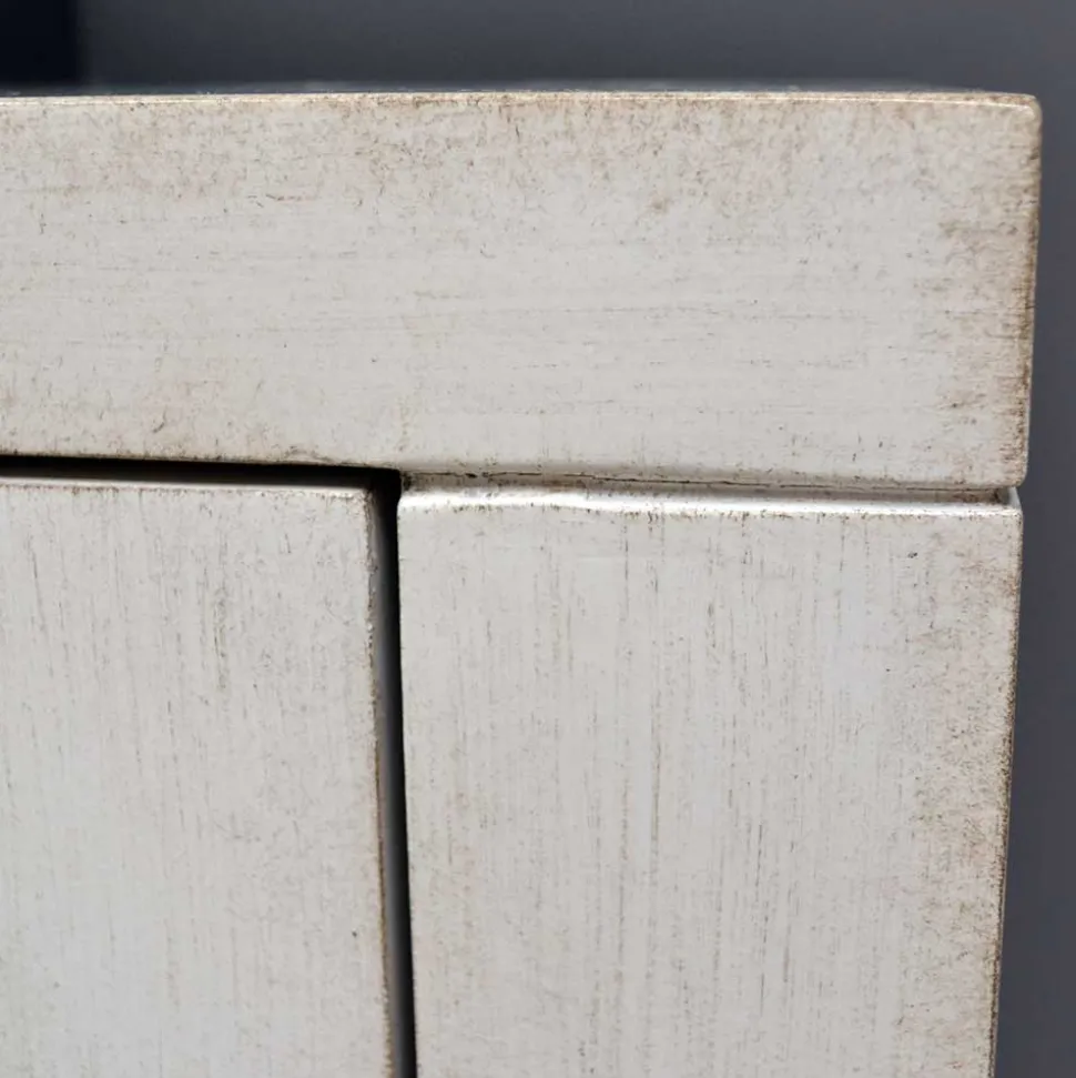 Boho Türen-Kommode in Antikweiß - Anice