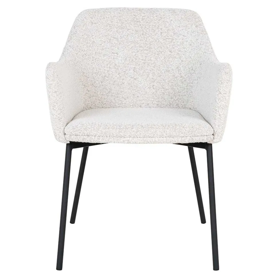 Boucle Armlehnenstühle in Cremeweiß - Astrida (2er Set)