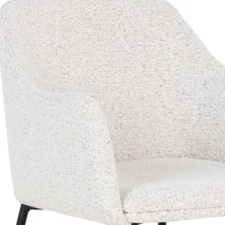 Boucle Armlehnenstühle in Cremeweiß - Astrida (2er Set)