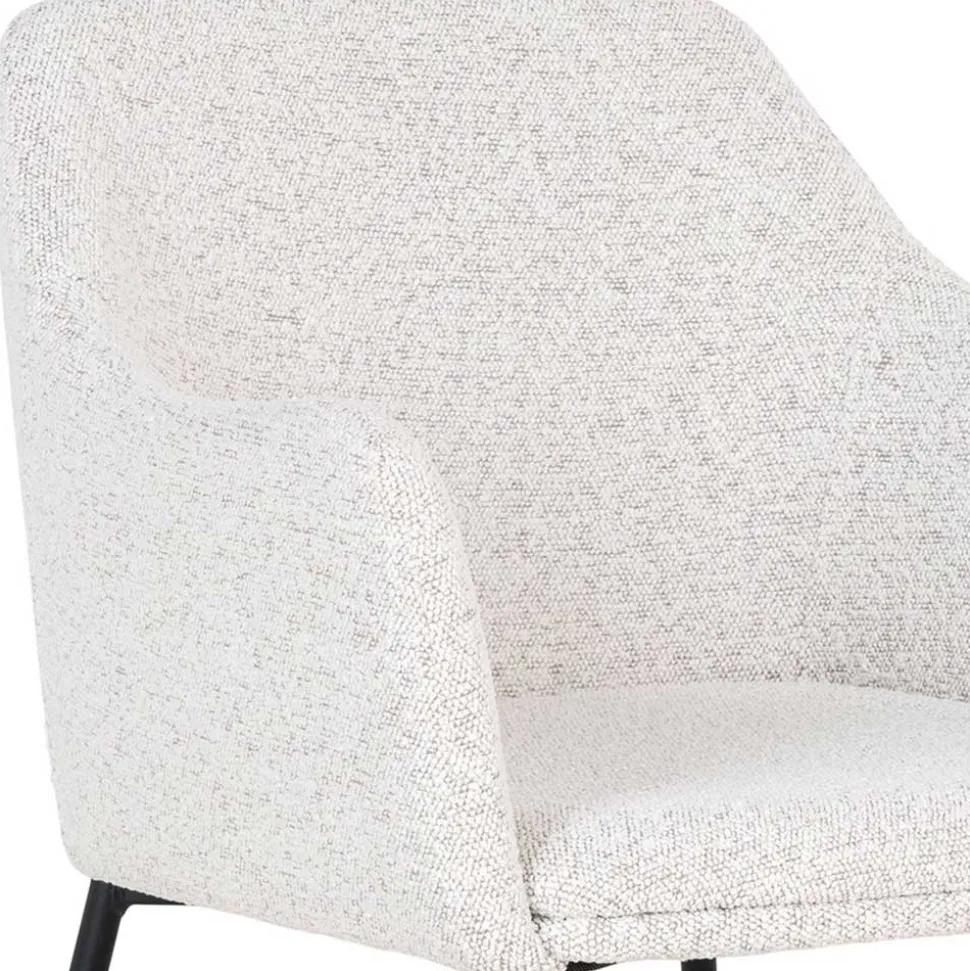 Boucle Armlehnenstühle in Cremeweiß - Astrida (2er Set)