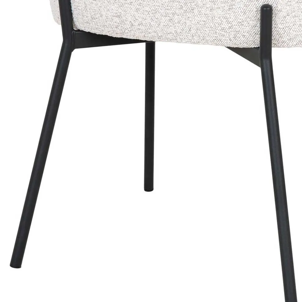 Boucle Armlehnenstühle in Cremeweiß - Astrida (2er Set)