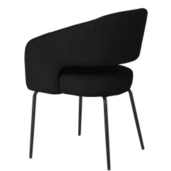 Boucle Armlehnenstuhl in Schwarz - Ivonata (2er Set)