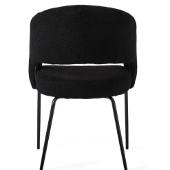 Boucle Armlehnenstuhl in Schwarz - Ivonata (2er Set)