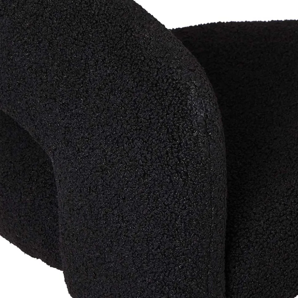 Boucle Armlehnenstuhl in Schwarz - Ivonata (2er Set)