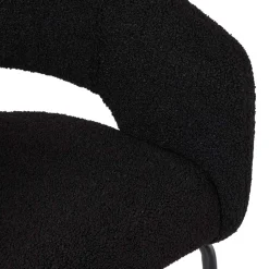 Boucle Armlehnenstuhl in Schwarz - Ivonata (2er Set)